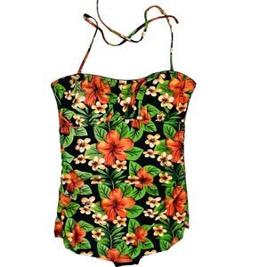 Ingear Swimsuit Multicolor Tropical Floral Print One Piece Sz 14
